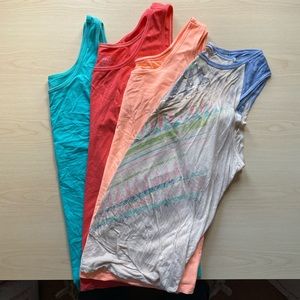 Four Maurice’s 3x tank tops solid and print